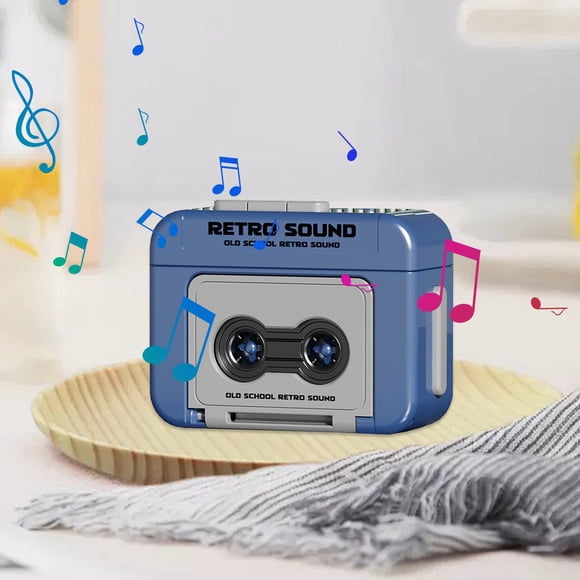 Birdeem Portable Outdoor Speaker,Vintage Tape Recorder Mini Recordable Funny Music Box Hanging Ornaments Keychain Outdoor Multifunctional Speaker