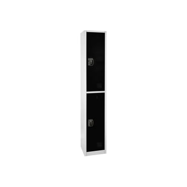 AdirOffice - Casier - 2 Portes - 2 Crochets - Acier Massif - Noir (Lot de 4)
