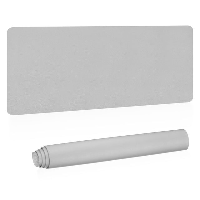 Uxcell 48"x17" Large Desk Mat, PU Leather Dual Side Large Desk Pad, Silver Tone