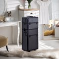 thumbnail image 2 of HOMCOM 3 in 1 Aluminum Makeup Train Cases Rolling Cosmetic Organizer Box, 2 of 10
