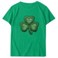 thumbnail image 4 of Chandail de la Saint-Patrick pour Femme, Col Rond Décontracté, Manches Courtes, T-shirt Imprimé Arbre de Noël, Haut, Chandails de la Saint-Patrick pour Femmes, 4 of 4