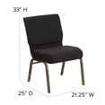 thumbnail image 2 of 4 Pk. HERCULES Series 21''W Stacking Church Chair in Black Dot Patterned Fabric - Gold Vein Frame, 2 of 9