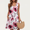 thumbnail image 1 of Ovzne Robes d'Été pour Femmes Robe de Plage Robe Décontractée pour Femmes Grande Taille Sans Manches à Col Rond Courte Robe Fleurie Robe Maxi Grande Taille Liquidation, 1 of 5