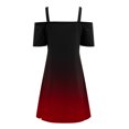 thumbnail image 4 of Fridja Robe d'Été Femme Épaules Dénudées Manches Courtes Fermeture Éclair Col en V Robe Courte, 4 of 5