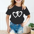 thumbnail image 2 of HNMKIU Trendy Girls T-Shirt Graphique Col Rond Manches Courtes Haut d'Été Décontracté pour Enfants, 2 of 5