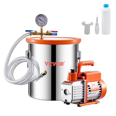 VEVOR Chambre sous Vide de 5 Gallons 3,5 CFM Pompe à une Étape Trousse de Chambre de Dégazage