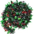 thumbnail image 2 of PEONAVET Guirlande de Noël Guirlandes de Noël Décorations de Sapin de Noël Pailleté Vert avec Feuilles et Baies Rouges Ornements de Fête Suspendus pour Décoration de Fête de Noël, 2 of 7
