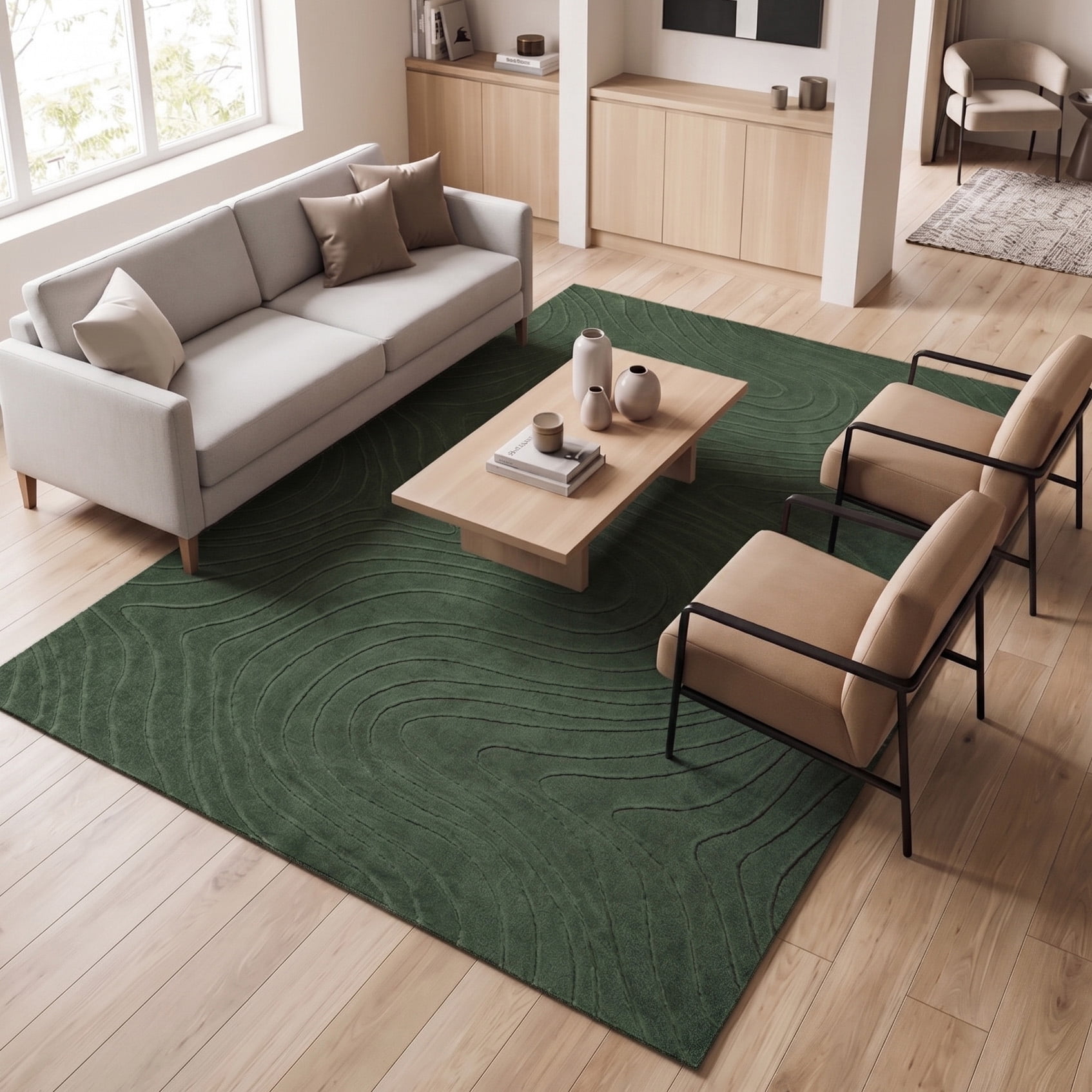 Tapis Somos Lavable A la Machine Contemporain/Moderne pour Salon, Chambre, Salle Manger, Entrée, Couloir et Plus Encore.