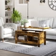 thumbnail image 2 of HOMCOM Lift Top Coffee Table with Hidden Storage and Open Shelves, 2 of 10