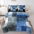 thumbnail image 1 of YST 7Pcs Navy Blue Tie Dye Comforter Set, Gradient Aesthetic Bedding in a Bag, Full Size, 1 of 4