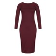 thumbnail image 4 of TopLLC Longues Robe à Manches à Col Rond Mode Femme Décontractée Robe à Manches Longues à Col Rond Unie à Cordon Robe Femme, 4 of 9