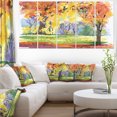 thumbnail image 1 of Autumn Park Yellow Trees Watercolor, 1 of 3