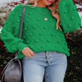 thumbnail image 4 of Pulls Tricotés pour Femmes Pulls Unis Col Rond Pull à Manches Longues, 4 of 6