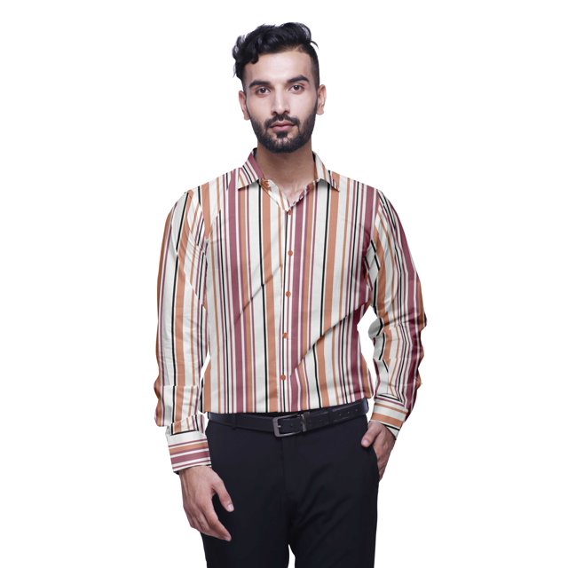 BESTMAN Cotton Shirt With Pockets Spread Collar Button Down Formal Shirt