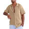 thumbnail image 2 of Summer Cuban Shirts for Men Casual Lightweight Button Down Short Sleeve Cardigan Work Blouse, 2 of 6