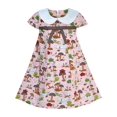 thumbnail image 1 of Robe Fille Col Blanc Grenouille Champignon Ligne A Coton Décontracté 2 Ans, 1 of 6