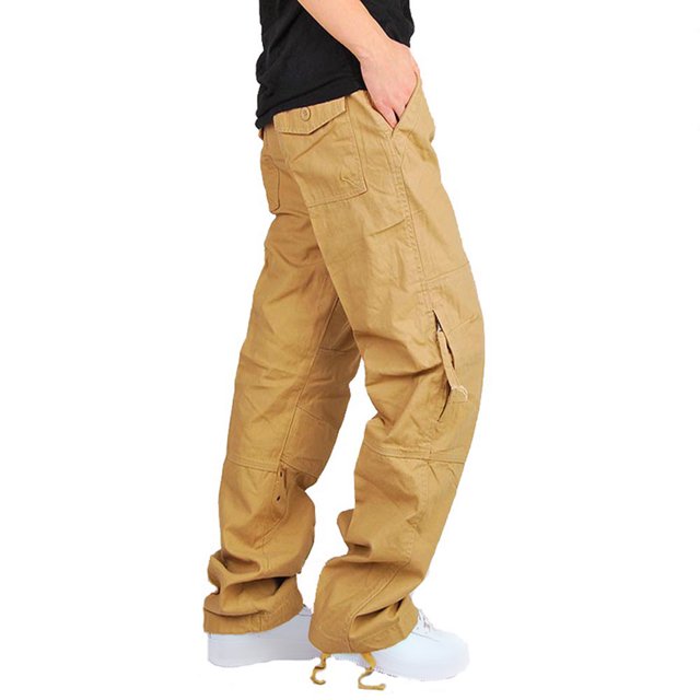 Birdeem Mens Solid Multi-Pocket Washed Overalls Outdoor Casual Pants Trousers