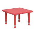thumbnail image 1 of 24''W x 48''L Rectangular Red Plastic Height Adjustable Activity Table, 1 of 5