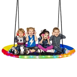 Balançoire d'arbre en corde d'escalade avec plateformes et siège de balançoire à disque, accessoires d'aire de jeux d'extérieur pour enfants, y compris sangle de suspension et mousqueton Balançoire d'arbre en corde d'escalade avec plateformes et siège de balançoire à disque, accessoires d'aire de jeux d'extérieur pour enfants, y compris sangle de suspension et mousqueton