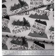 thumbnail image 2 of Soimoi Gray Poly Georgette Fabric Mountains & Text Print Fabric by the Yard 52 Inch Wide, 2 of 5