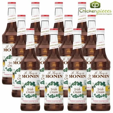 Monin Premium Irish Cream Syrup, Non-Alcoholic Creamy Vanilla & Cocoa Mixer, 750 mL (25.4 oz) Glass Bottles, Professional Bulk Case of 12