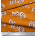thumbnail image 2 of Soimoi Polyester Crepe Fabric Golden Retriever Dog Print Sewing Fabric Yard 42 Inch Wide, 2 of 3
