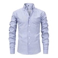 thumbnail image 1 of Chemise à Manches Longues Boutonnée Homme Chemise Décontractée Homme Chemise Habillée Homme Coupe Ajustée Chemise Habillée Extensible Homme Chemise Décontractée Homme, Bleu Pâle, L, 1 of 3