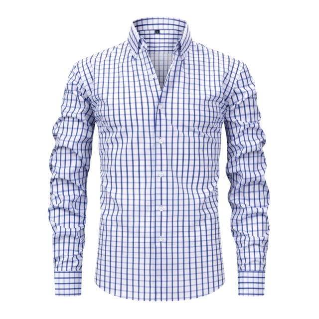 Chemise à Manches Longues Boutonnée Homme Chemise Décontractée Homme Chemise Habillée Homme Coupe Ajustée Chemise Habillée Extensible Homme Chemise Décontractée Homme, Bleu Pâle, L