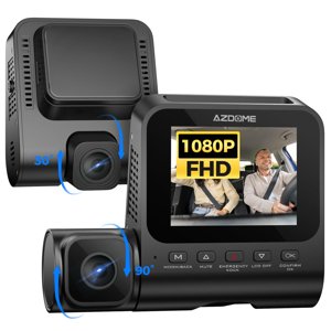 AZDOME V600 1080P Double caméra Dash Cam avant et à l'intérieur, caméra 3'' pour voitures, IR Dashcam de vision nocturne, voiture Dash Cam avec 24/