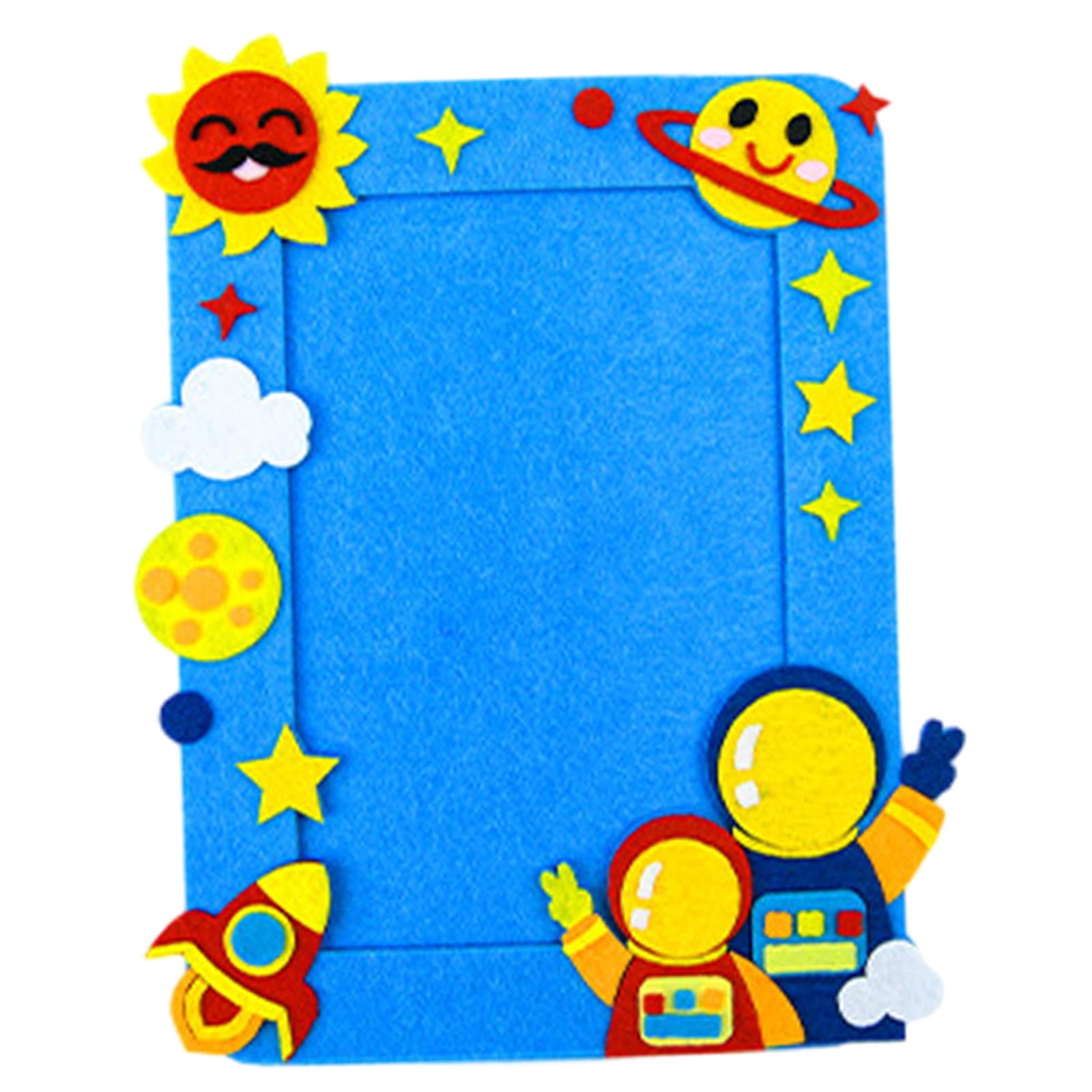 jifeng DIY Picture Frame Craft Frames Set Photo Frame for Bedroom Shelf Arts Crafts Dad Child Blue