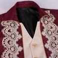 thumbnail image 4 of Penkiiy Manteau Queue-de-Pie pour Hommes Liquidation Hommes Patchwork Col Rabattu Manches Longues Cosplay Manteau Queue-de-Pie Bordeaux Manteau Queue-de-Pie, 4 of 8