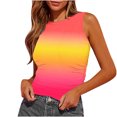 thumbnail image 1 of Plebaso 2025 Womens Ruched Tank Tops Slim Crewneck Sleeveless Shirts Fashion Printed Going out Blouses, 1 of 4