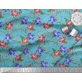 thumbnail image 2 of Soimoi Silk Fabric Leaves & Azalea Floral Print Fabric by The Yard 42 Inch Wide, 2 of 3