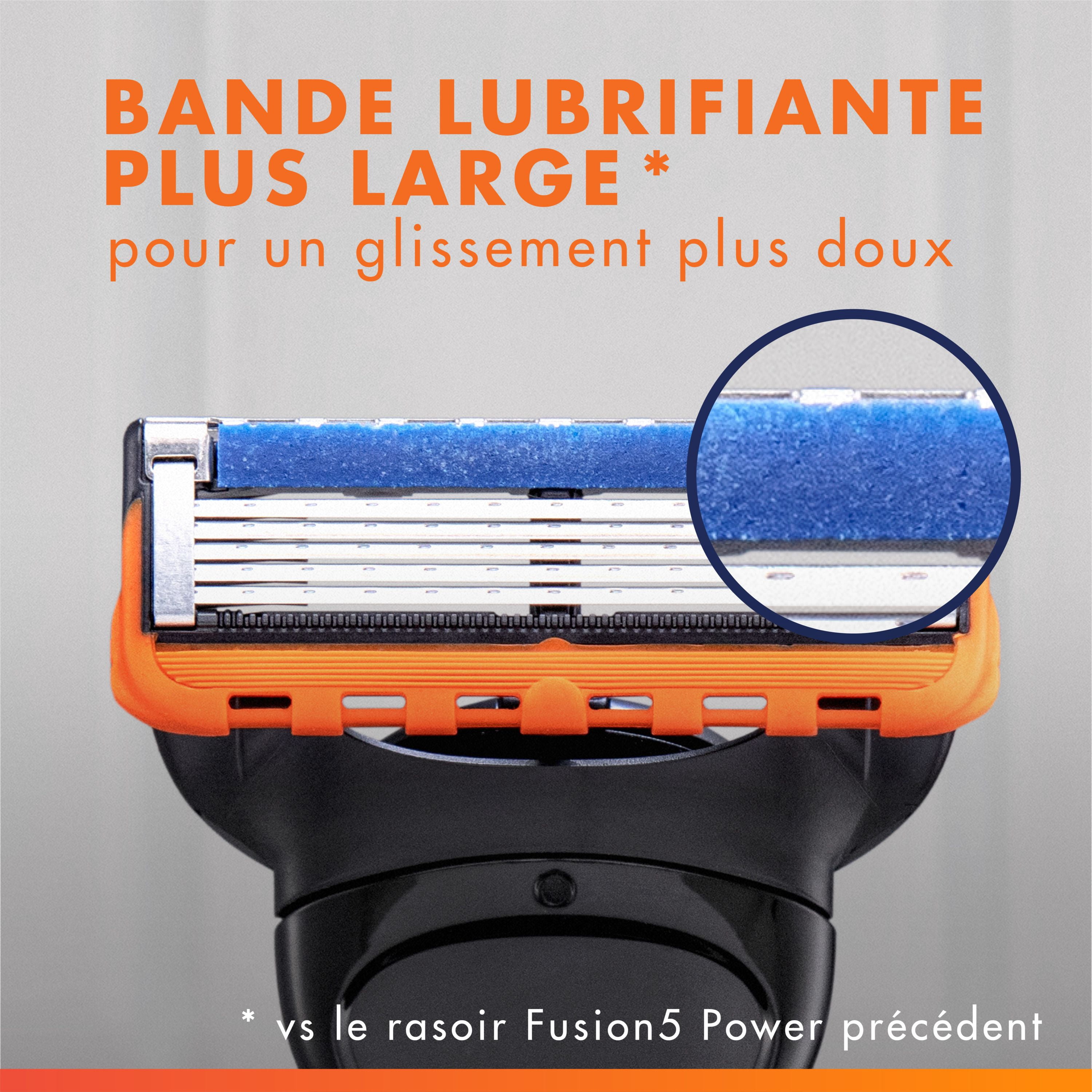 Gillette Fusion5 Power Recharges de Rasoir pour Hommes Cartouches de Rasoir, Bande Lubrifiante Plus Grand, Tondeuse de Précision, Lames de Rasoir à 5 Lames pour un Rasage de Près