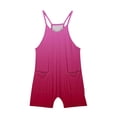 thumbnail image 3 of Plebaso Girls Summer Sleeveless Casual Solid Color Romper Spaghetti Strap Shorts Jumpsuit With Pockets, 3 of 6