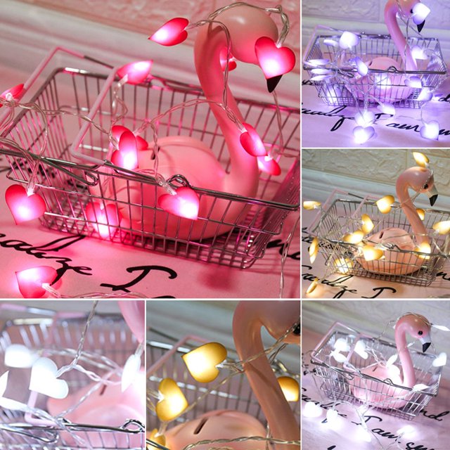 1.5/3/5m Love Heart LED Fairy String Light Garland Christmas Wedding Party Decor
