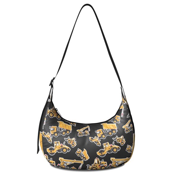 Sac Bandoulière Voiture Dessin Animé pour Femmes, Sangle Ajustable, Nylon Léger, Véhicule de Construction, Camion, Tracteur, Camion de Pompiers, Excavatrice, Durable, Petit Sac de Voyage