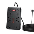 thumbnail image 2 of COM1950s Rallonge de Prise 10 Prises avec 4 Ports Usb et 2 Ports Type-C, Répartiteur de Prise Multiprise pour la Maison, le Bureau (Norme Us Barre d'Alimentation 2500 W), 2 of 6