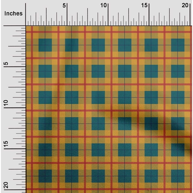 oneOone Cotton Poplin Fabric Madras Check Print Sewing Fabric BTY 56 Inch Wide