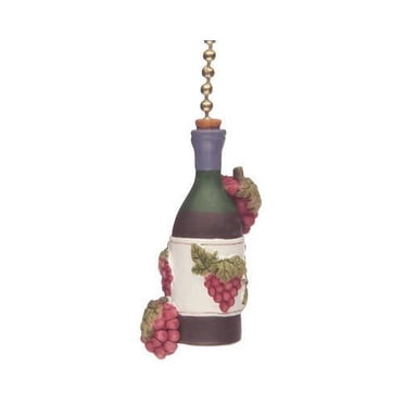 Clementine Designs Wine Bottle Grapes Tuscany Kitchen Fan Light Pull