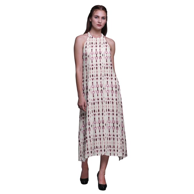 Bimba Tie-Dye Causal Long Dos Nu Licol Robe de Plage Imprimée-X-Large