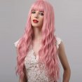 thumbnail image 2 of Perruques Bouclées Roses Pretfy Aguichant à Cheveux Ondulés Perruque Longue pour Femmes Résistante à la Chaleur Synthétique pour Femmes Cosplay Fête Usage Quotidien, 2 of 7