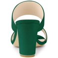 thumbnail image 2 of BLISSFUL STEP Women's Open Toe Chunky High Heel Slide Sandals Green 8.5, 2 of 6