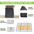 thumbnail image 4 of E-far Nonstick Baking Sheet with Rack Set, 16 x 12 x 1 Inch Cookie Sheet Baking Pan with Cooling Rack for Oven, Commercial Grade & Non-Toxic, Easy to Clean, 4 of 7