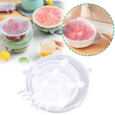 Czzoypi 6PCS Silicone Stretch Lids Silicone Food Covers Reusable Food Lids Fit All Round Containers, Cups, Plates and Bowls, 6 Sizes