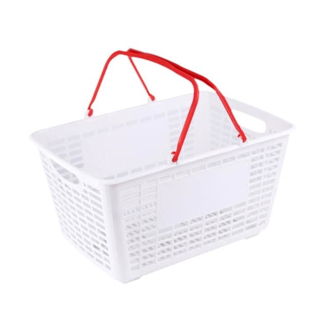 DOLITY Panier d'Achats Panier d'Épicerie Ergonomique Polyvalent Robuste Paniers de Rangement avec Poignée pour Jouets Fruits Cosmétiques Garde-Robe Garage Rouge