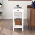 thumbnail image 4 of Narrow End Table with Drawer and Shelf, 3-Tier Sofa End Table for Small Space, Black, 4 of 5