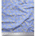 thumbnail image 1 of Soimoi Blue Rayon Fabric Leaves & Floral Geometric Print Sewing Fabric Yard 56 Inch Wide, 1 of 5