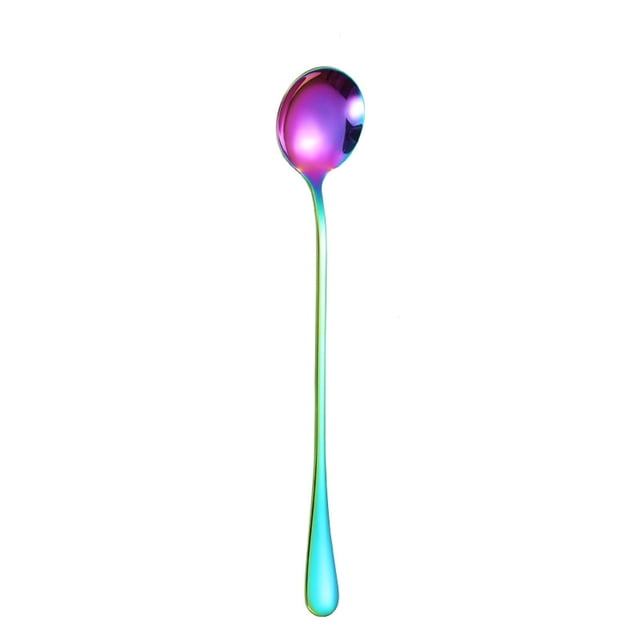 Lksixu Cuillère à Mélanger en Acier Inoxydable à Long Manche Cuillère à Café Cuillère à Crème Glacée Pointe à Crème Glacée Cuillère Ronde Gadgets de Cuisine