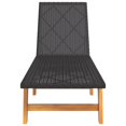 thumbnail image 3 of vidaXL Sun Loungers 2 pcs Black and Brown Poly Rattan&Solid Wood Acacia, 3 of 5
